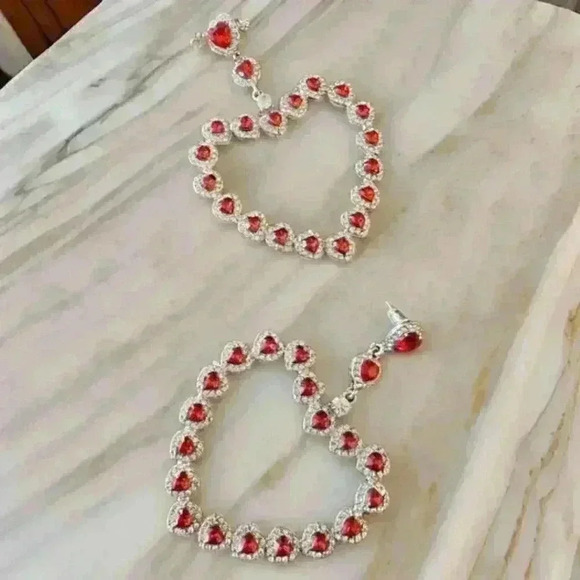 Ruby Red Earrings - Picture 2 of 2